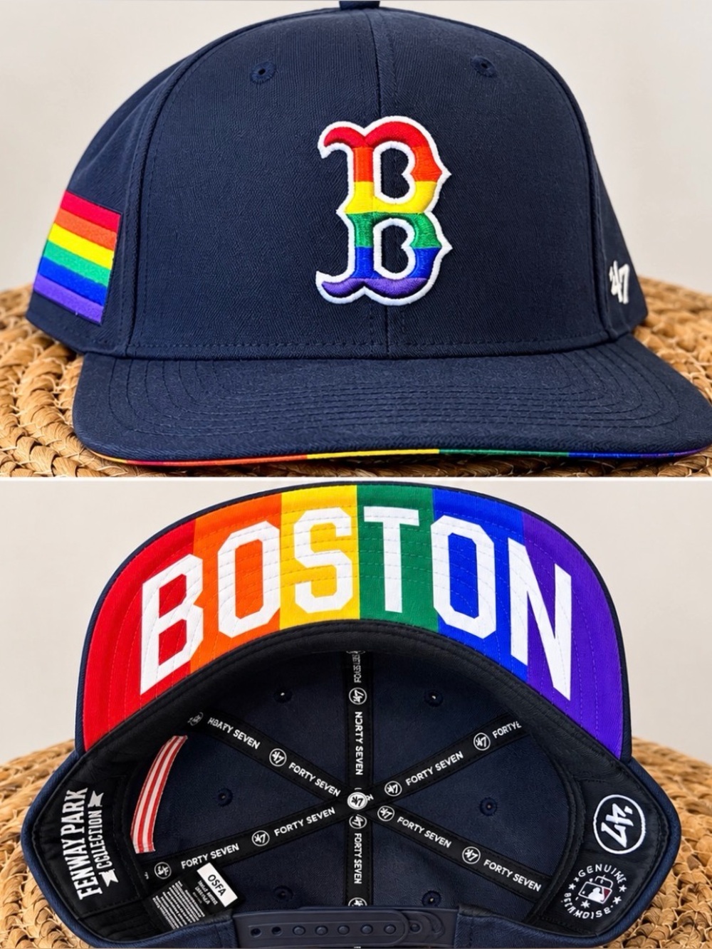 Boston Red Sox ’47 Fenway Park Pride Rainbow Snapback Hat OSFA